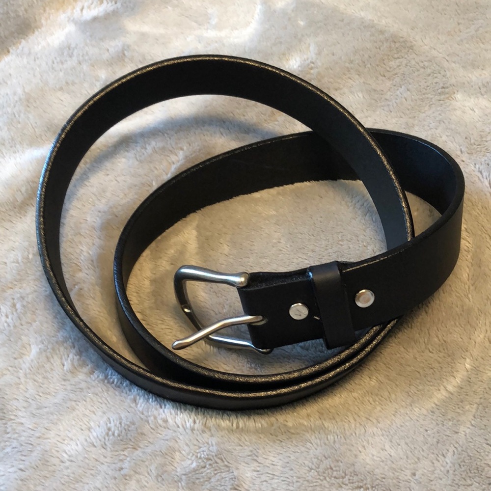 Black Leather Belt Men’s Size 36 - Picture 1 of 5